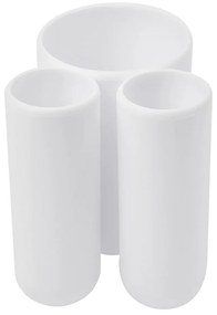 Бяла пластмасова чаша за четки за зъби Touch - Umbra