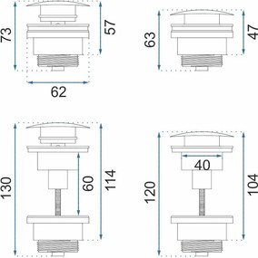 Сифон Rea Click-Clack Copper
