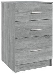 820521 vidaXL Нощно шкафче, сив сонома, 40x40x63 см, инженерно дърво