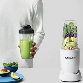 Блендер Nutribullet Pro NB907MAW, 900W, 700/900 мл, Тритан, Неръждаема стомана, Без BPA, Бял мат