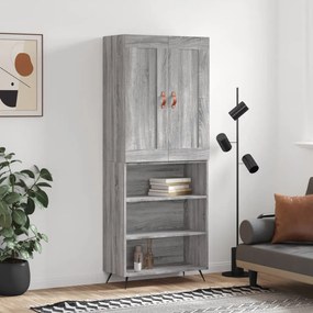 3200047 vidaXL Висок шкаф, сив сонома, 69,5x34x180 см, инженерно дърво