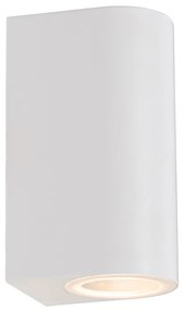 Модерна външна стенна лампа бяла пластмаса овална 2-светлина - Baleno