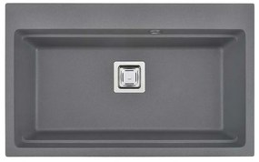 Кухненска мивка ICGS 8213 GRAY, гранит, едно корито, със сифон, 48х21х78см