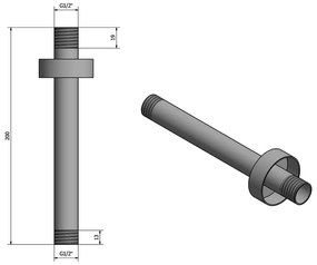 Месингова част за свързване към душ в златист цвят – Sapho