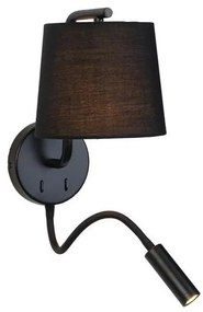 Zambelis H57 - LED гъвкаво осветление LED/3W + 1xE27/40W/230V черно