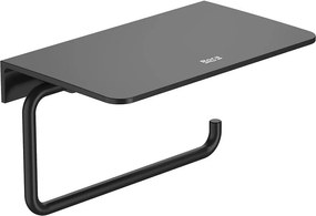 Държач за тоалетна хартия A817581C40, с полица, черен мат, 15x9x8.7см