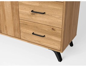 Нисък скрин с дъбов декор в естествен цвят 136x81 cm Nordic - Marckeric