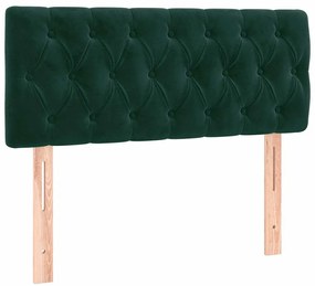 346337 vidaXL Горна табла за легло, тъмнозелена, 100x7x78/88 см, кадифе