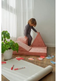 Светлорозово велурено игрище от пяна 75x41x7 cm Bloque Montessori – Little Nice Things