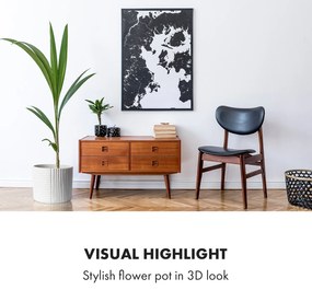 Fox & Fern Саксия Hasselt от полистоун, ръчна изработка, подходяща за растения в 3D вид.