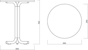 Метална кръгла градинска маса за хранене ø 59 cm Nokk – noo.ma