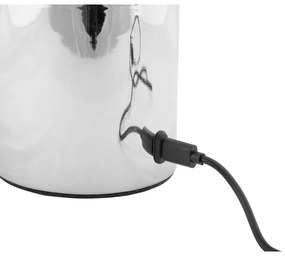 LED затъмняваща се настолна лампа в сребристо с метален и стъклен абажур (височина 29,5 cm) Camp – Leitmotiv