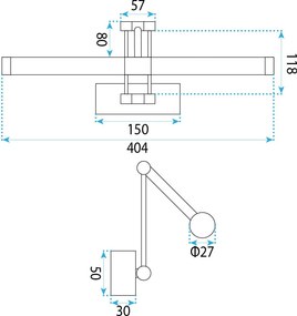 LED аплик за баня APP1899-1W 40cm BRUSH GOLD