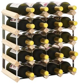 282469 vidaXL Стойка за вино за 20 бутилки, масивна борова дървесина