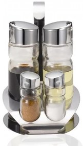 Стъклен оливерник от 4 части 160мл+35мл на метална стойка (414)