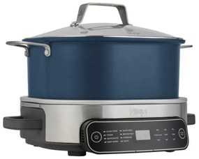 Мултикукър Ninja MC1101EU, 1400W, 6 л, 8 програми, Таймер, Студени дръжки и основа, Среднощно синьо