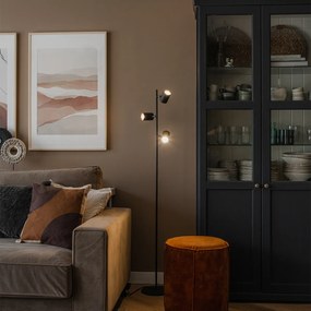 Модерна подова лампа черна 3-светлина - Jeana