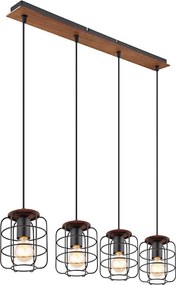 Globo 54037-4H - Полилей с кабелно окачване WILLA 4xE27/40W/230V