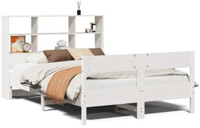 3322991 vidaXL Легло с етажерка за книги, без матрак, 120x200 см, бор масив