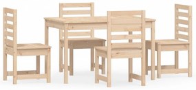 3154683 vidaXL Градински трапезен комплект от 5 части, масивен бор