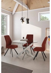 Оранжеви велурени трапезни столове в комплект 2 бр. Anibal – Marckeric