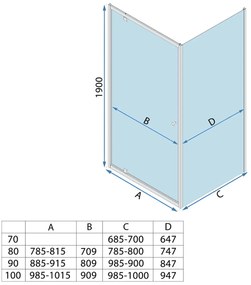 Душ кабина Rea Primo Swing 90x90Chrome