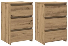 856525 vidaXL Нощни шкафчета, 2 бр, 40x35x62,5 см, инженерно дърво