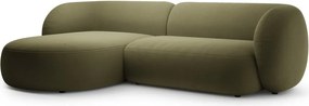 Зелен кадифен ъглов диван (ляв ъгъл) Kate – Micadoni