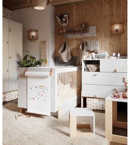 Светло сив/естествен стенен детски шкаф за дрехи Cube - Pinio