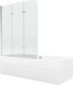 Mexen Cube Правоъгълна вана 170 x 80 см с облицовка и параван с 3 крила 120 см,