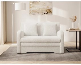Бял сгъваем/с място за съхранение диван от прежда с примки от букле 130 cm Ario – ELTAP
