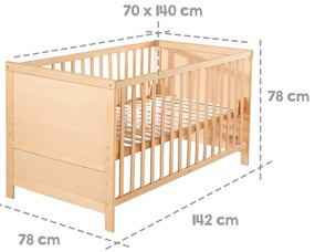 Детско легло в естествен цвят 70x140 cm - Roba