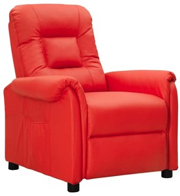 338921 vidaXL Наклоняем стол, червен, изкуствена кожа