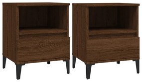 821825 vidaXL Нощни шкафчета, 2 бр, кафяв дъб, 40x35x50 см