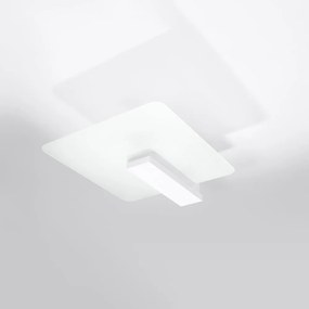 Бяла лампа за таван със стъклен абажур 40x47,5 cm Parola - Sollux