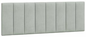 374661 vidaXL Мека табла за легло, светлосива, 120 см, кадифе