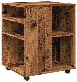856658 vidaXL Шкаф с колелца, старо дърво, 60x53x72 см, инженерно дърво