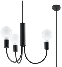 Черно висящо осветително тяло ø 45 cm Karim – Sollux