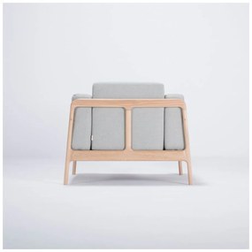 Фотьойл от дъбово дърво със синьо-сива текстилна седалка Fawn - Gazzda