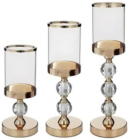 КОМПЛЕКТ ОТ 3 ЗЛАТНИ СВЕЩНИЦИ