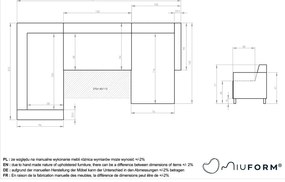 Сив разтегателен/с място за съхранение ъглов диван (ляв ъгъл/U форма) Classy Sophie – Miuform