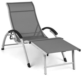 Blumfeldt Sunnyvale, шезлонг с подставка за крака, алуминий, 4 нива