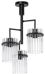 Висящ полилей 3xE27/60W/230V черен/прозрачен