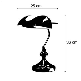 Интелигентна настолна лампа месинг със зелено стъкло с WiFi P45 - Banker