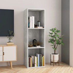 800139 vidaXL Библиотека/ТВ шкаф, бетонно сива, 36x30x114 см, инженерно дърво