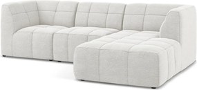 Бял ъглов диван от прежда с примки от букле (десен ъгъл) Aloha – Makamii