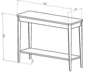 Тъмно сива конзолна масичка Ashme, широчина 85 cm - Ragaba