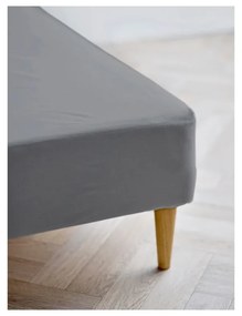 Сив еластичен чаршаф от органичен памук 180x200 cm Calm – Södahl