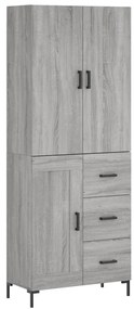 3196017 vidaXL Висок шкаф, сив сонома, 69,5x34x180 см, инженерно дърво