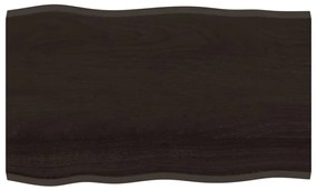 364019 vidaXL Плот за маса тъмнокафяв 100x60x2 см обработен масивен дъб